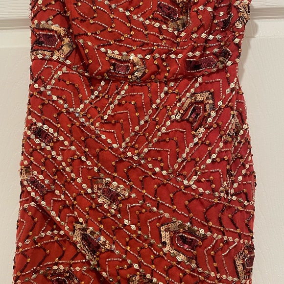 Brand new asymmetric embellished mini dress with wrap skirt - Picture 3 of 3